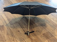 Parasol Umbrella 1960's Black w/Rhinestones Formal Evening Accessory w/ Wristlet