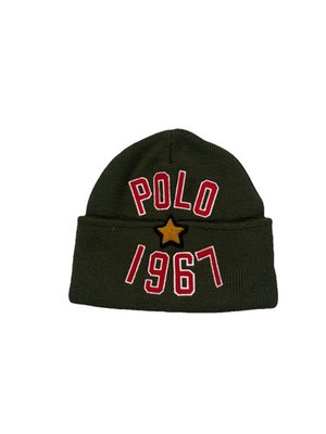 Mens Polo Ralph Lauren 1967 Olive Green Acrylic Watchcap Knitted Hat