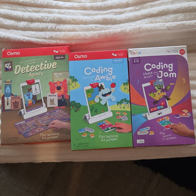 Osmo Genius Kit Bundle w/ Detective Agency, Coding Awbie, Coding Jam Age 5-12
