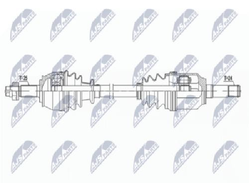 Original NTY Drive Shaft NPW-FT-047 For Fiat