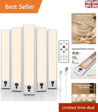 Compact Wireless Motion Sensor LED Lights - Ideal for Kitchens & Closets, 5 Pack