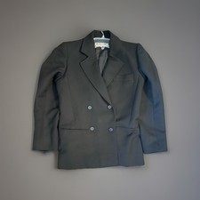 Saint Laurent Double Breasted Blazer Jacket Womens Sz 38 Black Button