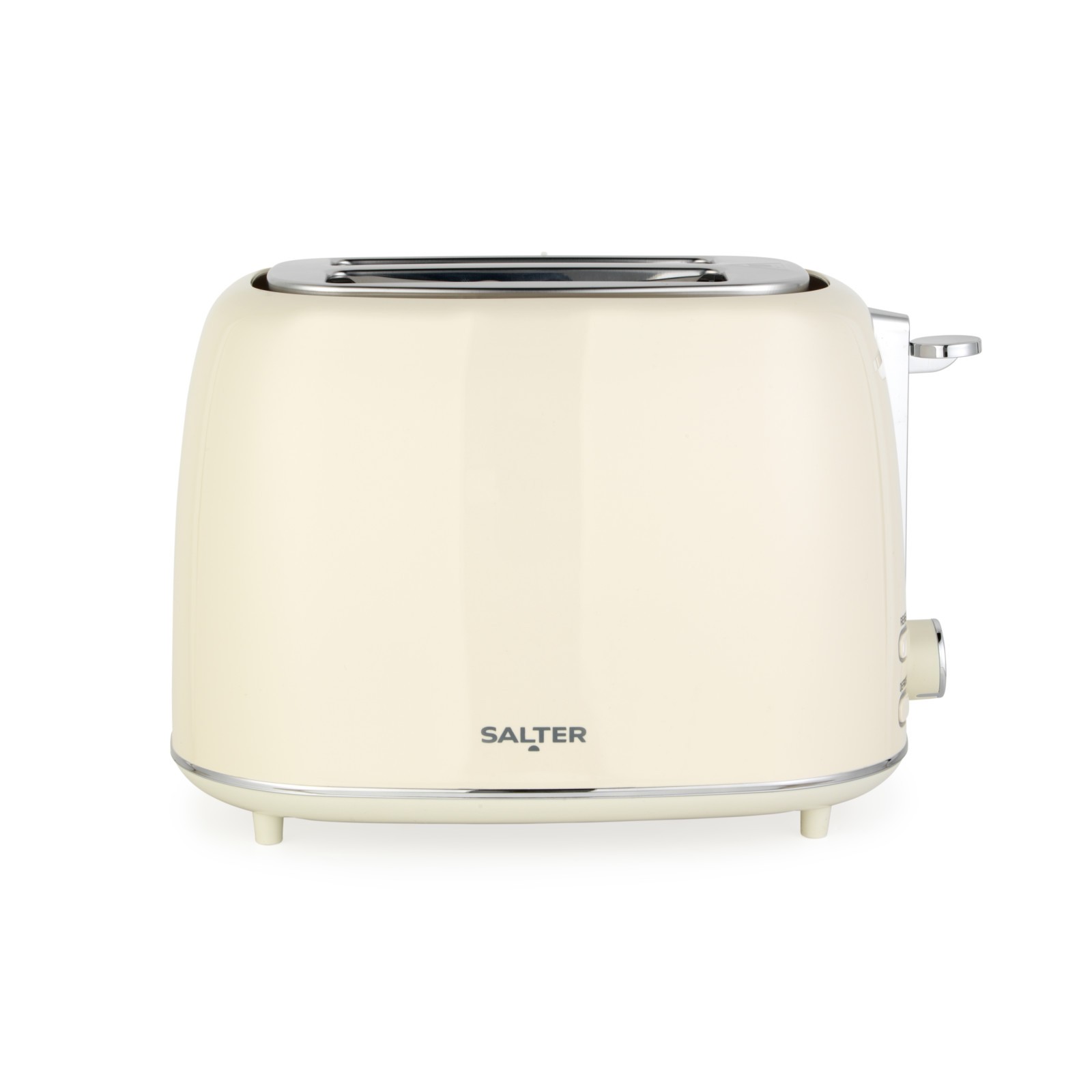 Salter Retro Cream 2-Slice Toaster - Wide Slots, Plastic, High-Lift Eject, 815W