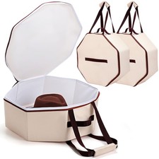 2 Pcs Cowboy Hat Box Storage Collapsible Sturdy Case Handle Travel Organizer