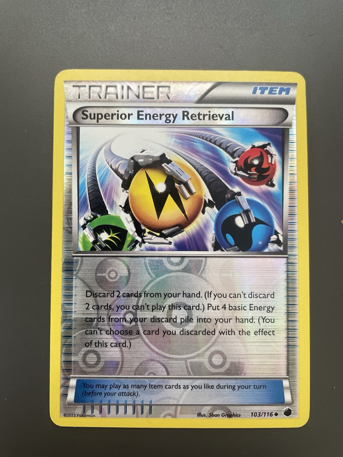 Superior Energy Retrieval Reverse Holo 103/116 Plasma Freeze Pokemon