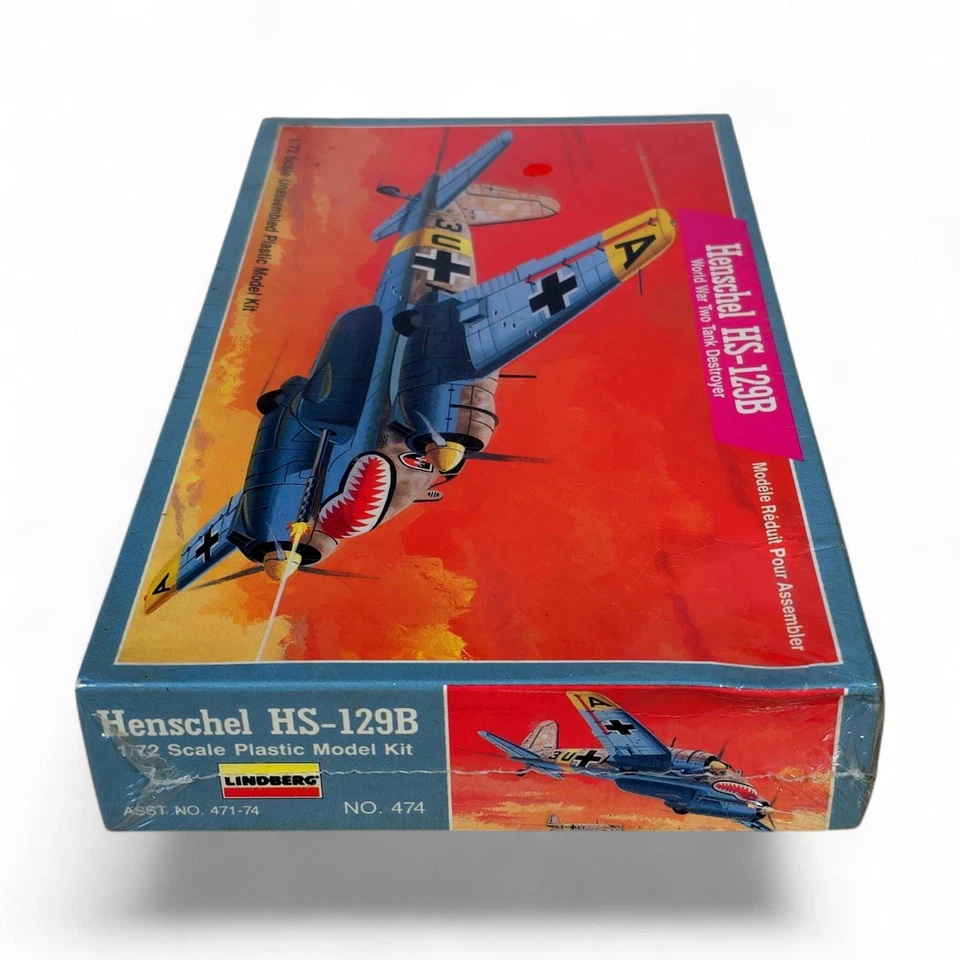 1987 Lindberg Henschel HS-129B World War Two Tank Destroyer 1:72 Scale Kit #474 - Image 4 of 4