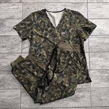 Figs Catarina Martini Camo Olive Scrub Set Technical Collection L Shirt Jogger
