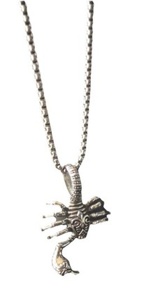 Scorpion Charm Pendant Necklace Silver Metal Box Chain Animals & Insects Theme