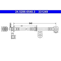 ATE 24.5286-0540.3 Bremsschlauch FüR Mitsubishi Pajero Classic V8 W V9 W V7 W