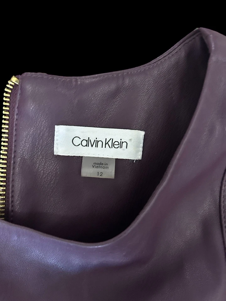 ✨ Faux Leather Midi Calvin Klein Dress✨ - Image 4 of 4