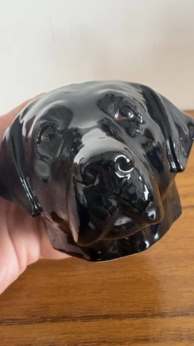 Black Labrador Face Egg Cup by Quail Ceramics - lovely condition - collectible