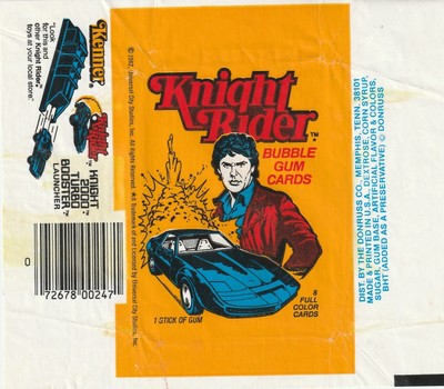 1982 KNIGHT RIDER EMPTY TRADING CARD WRAPPER
