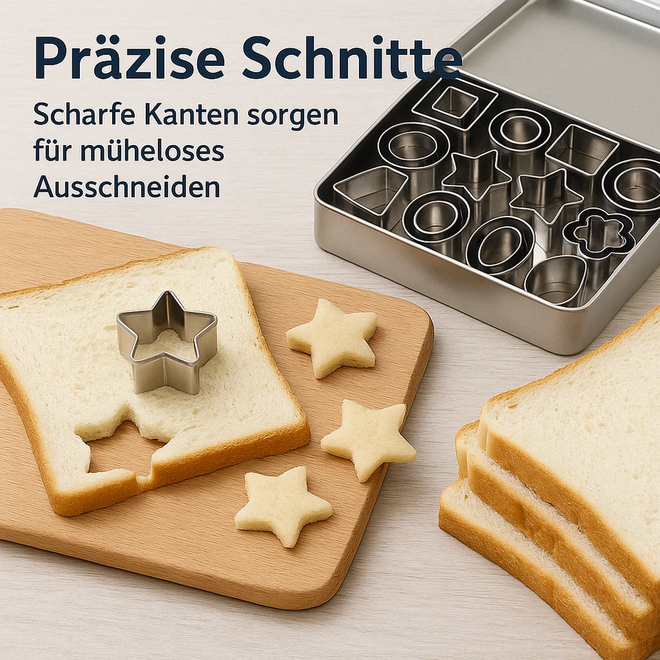 30-tlg. Mini-Ausstechformen Set Edelstahl Box Plätzchen Fondant DE. - Bild 3 von 4