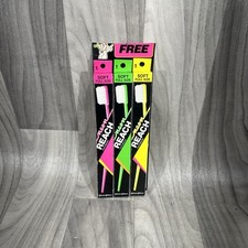 Johnson  Johnson Reach VINTAGE Toothbrush MEDIUM NEON Lot 3 MEDIUM SEALED 1990