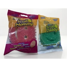 Scrub Daddy and Scrub Mommy Kitchen Sponge Set - Smiley Face Sponges Green
