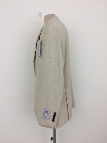 M&S Men's Tailored Suit Jacket Size XL/44" Chest Neutral Italian Linen New F1 - Picture 3 of 13
