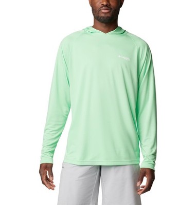 Columbia Men's PFG Solar Stream Long Sleeve Hoodie Ocean Mint Green Small