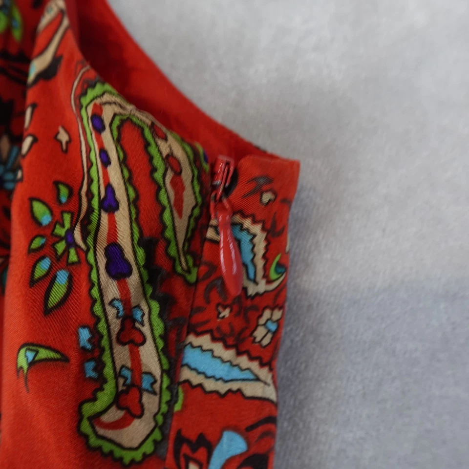Ralph Lauren Dress Women Paisley Red Floral Wrap Size 6 - Image 3 of 4