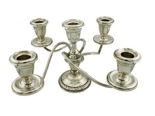 Alvin Sterling Candelabra 5 Arm Candle Holder Twisted Arm Old French Top (AS-IS)