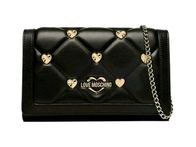 Stunning Modern Love Moschino Heart Bag Quilted Black FREE DELIVERY BRAND NEW
