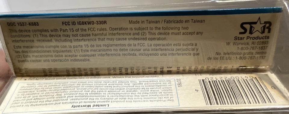  Kit de timbre inalámbrico a batería con pulsador, blanco D825W.     “W1” Foto 3 de 3