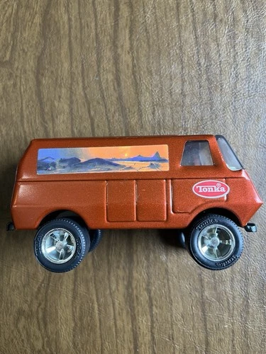 Vintage Mini Tonka Custom Van , Bronze with Desert Scene Graphics 1970’s