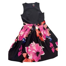 Vince Camuto Women's Floral Cocktail Dress Size 6 Navy Pink Sleeveless paid $98