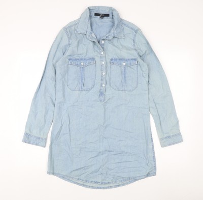 Select Damen blau geknöpftes Jeanshemd Größe 10