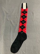 NEW Rare T Barry Knicker Co. Vtg Mens Golf Long Knee Socks Argyle Plaid Red UGA