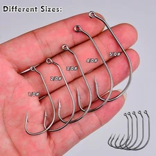 50Pcs Siwash Hooks Lightweight Replacement Hooks for Spinner Bait Trolling Bait