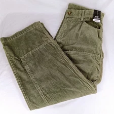 NEW No Boundaries Green Corduroy Carpenter Pant Mens 34x31 Double Knee Y2K 