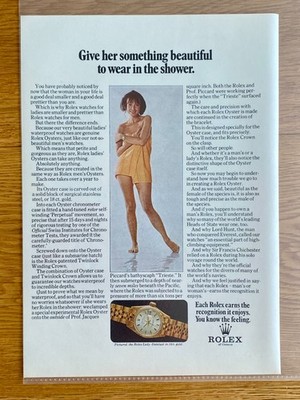 Rolex Lady Datejust Wear in the Shower 1970 Vintage Watch Ad Werbung Reklame