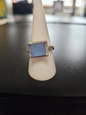 Bomb Party Ring Size 9 RG78172 ‘Sky Of Dreams’ Ocean Blue Quartz Rhodium