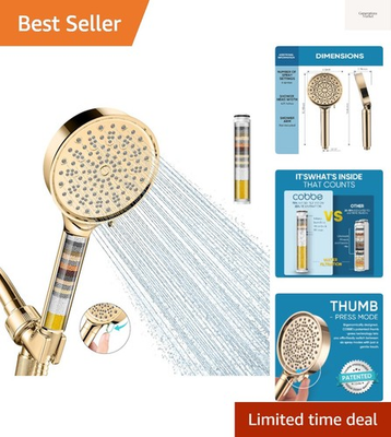#ad Filtered Shower Head with Handheld High Pressure 6 Spray Mode Showerhead wit... $66.99