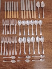 Vintage ART DECO 44 Piece Faux Bone Handle Cutlery Set - Mappin & Webb Sheffield