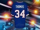 THURMAN THOMAS AUTOGRAPHED CUSTOM BUFFALO BILLS BLUE JERSEY COA BECKETT