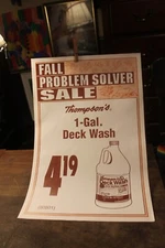 Vintage 1980's Trust Worthy Hardware Ad Poster 13" x 20" Thompson's Deck Wash 