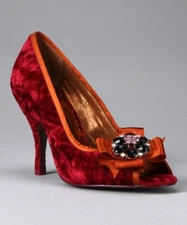 POETIC LICENCE SHOES DAZZLING DAY 7.5 GRAPE RED VELVET RHINESTONE PUMP