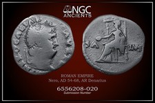 NERO NGC VG ROMAN COINS, AD 54-68. AR Denarius. A1063