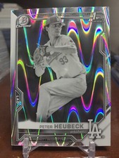 2021 Bowman Draft Chrome Peter Heubeck Black & White Ray Wave #BDC-146
