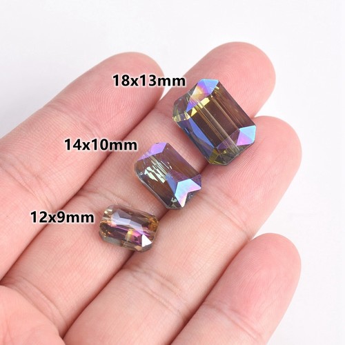 10Pcs 14x10mm Loose bead Crystal Square DIY Glass Cube Crafts Spacer Beads - Picture 4 of 16