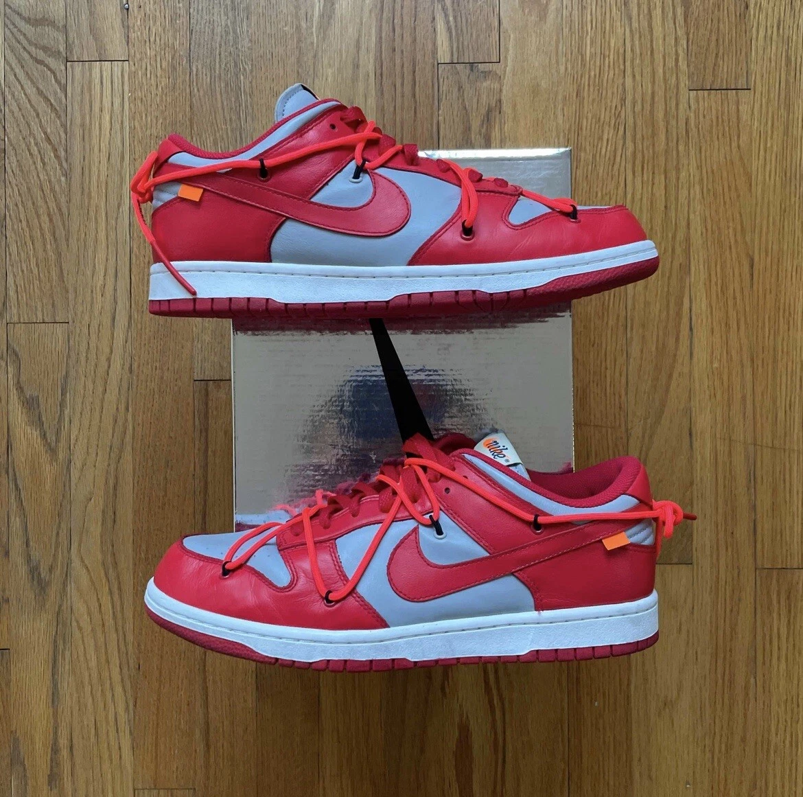 Virgil Abloh Off White Nike Dunk Low Pack UNLV University Red