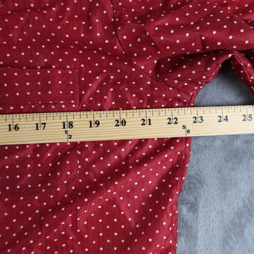 Vintage 70s Polka Dot Men's Short Sleeve Button Up Shirt Size Large L Red Haband - Picture 12 of 14