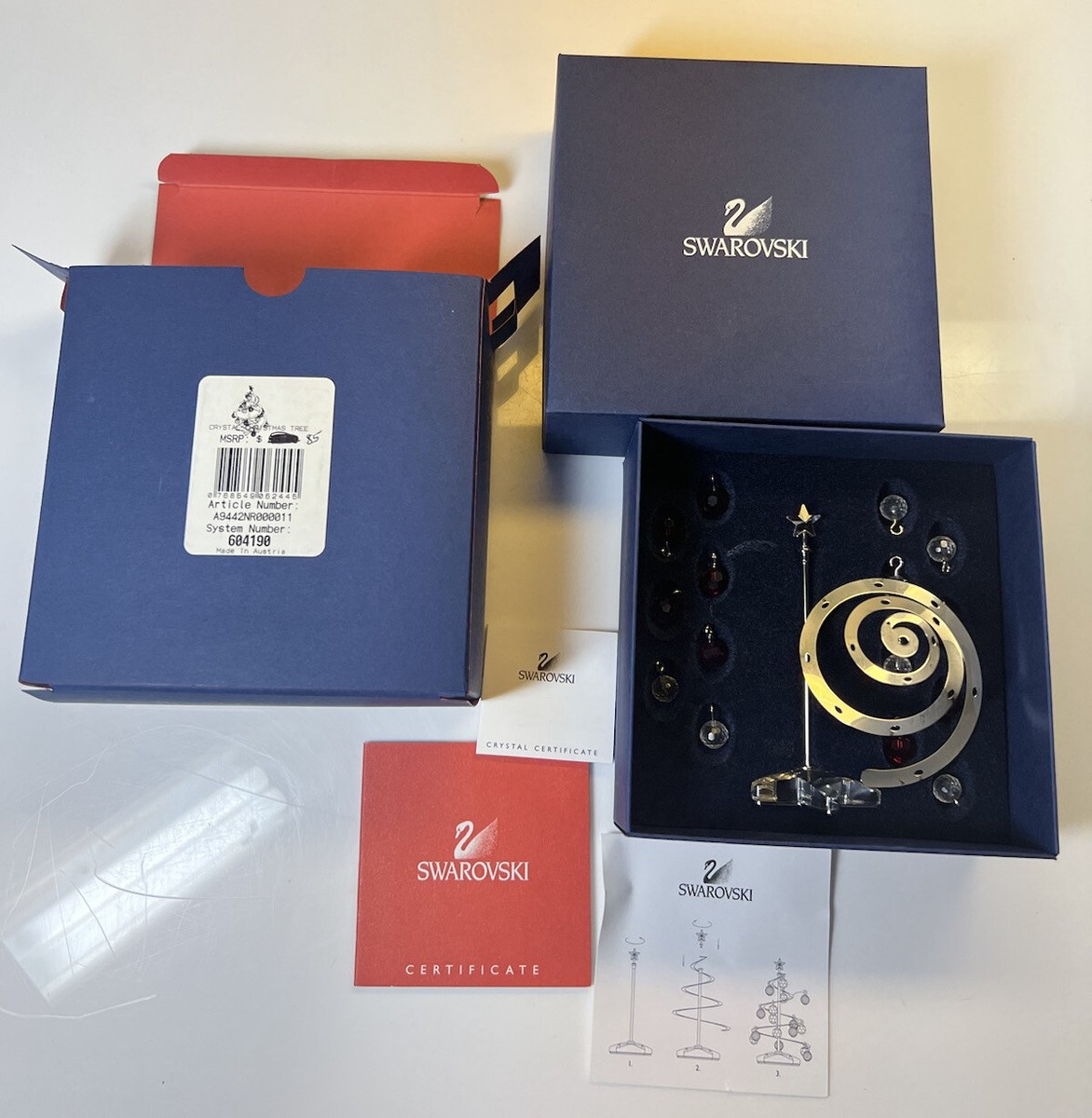 SWAROVSKI Christmas Tree Ornaments 604190 Retired New In Box