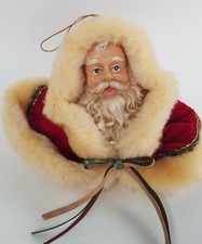 Vintage 1960s Santa Claus Head Plastic Face Christmas Ornament
