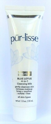 Pur/lisse Blue Lotus 4/in/1 Cleansing Milk 30ml new