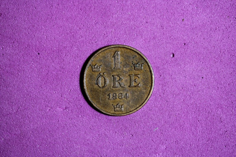 1884 Sweden 1 Ore Bronze Coin #M20256