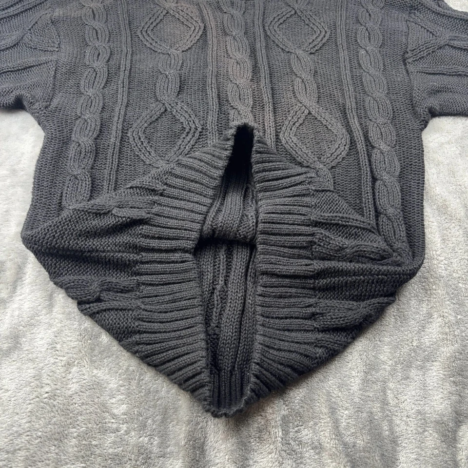 Vintage 90's Generra Sweater Mens XL Gray Ramie Cable Knit Crew Neck Fisherman - Image 4 of 4