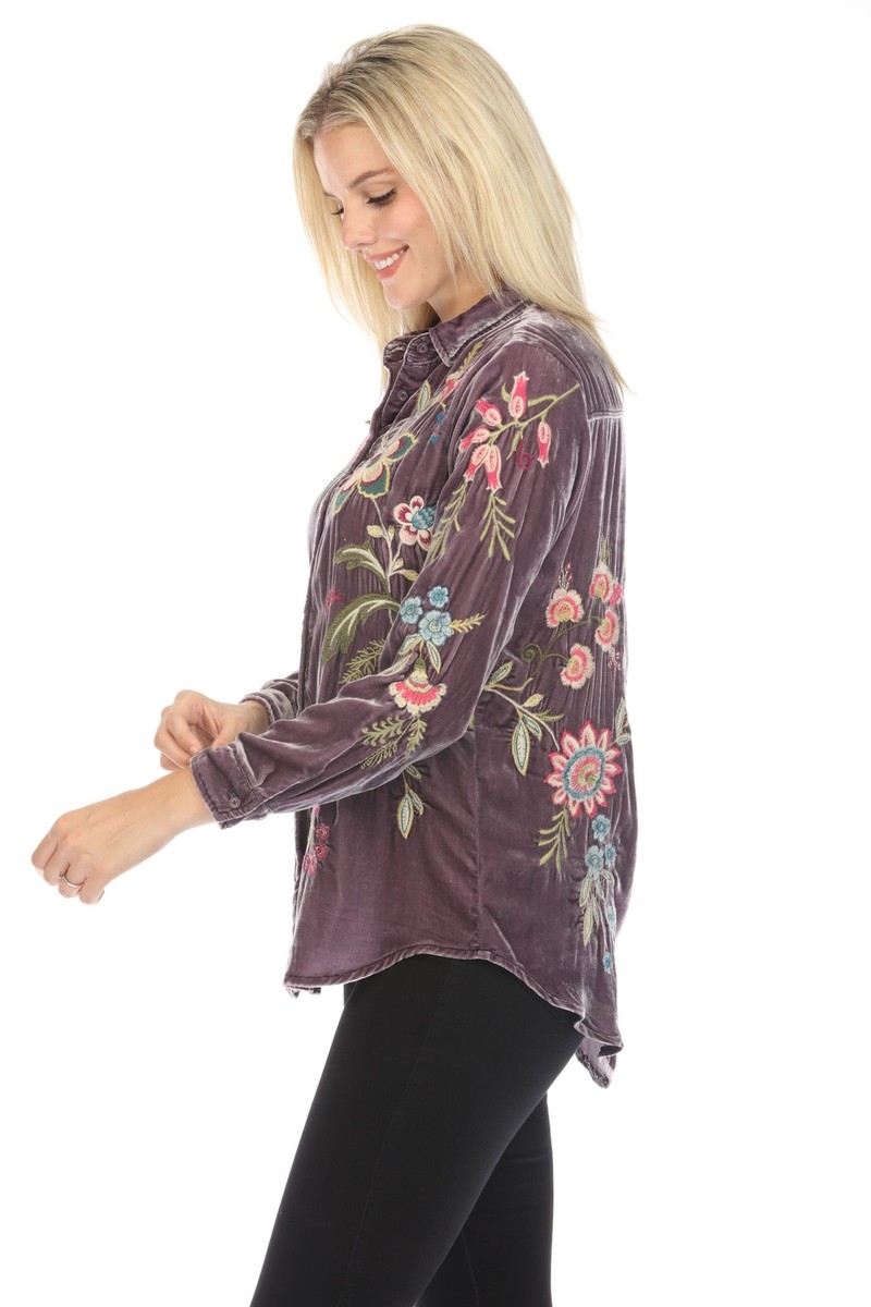 Johnny Was JWLA Julianna Velvet Oversized Shirt J16024 | eBay