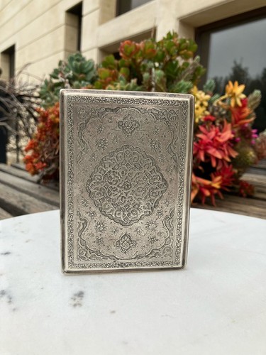 Antique Museum solid silver 84 Cigarette case box handmade needle Engraving - Picture 14 of 17